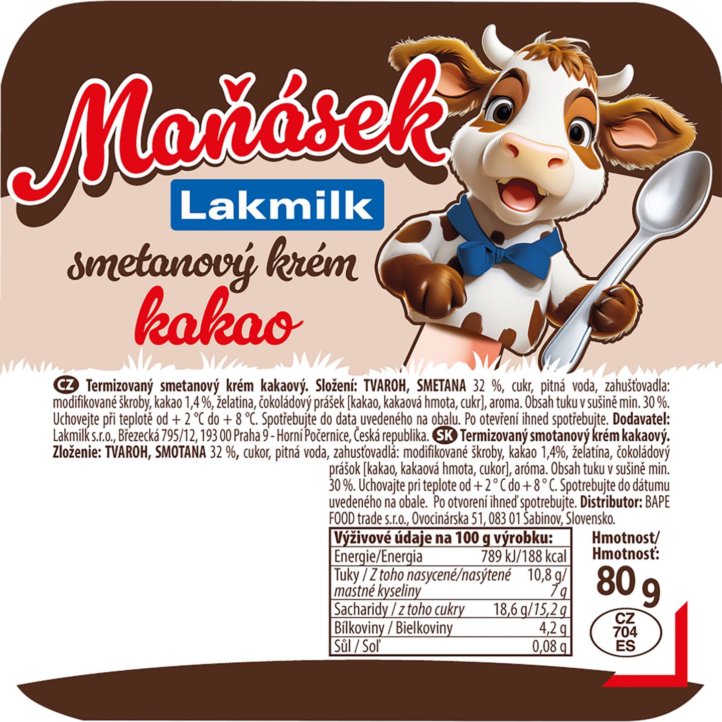 Smotanový krém rôzne druhy
80 g