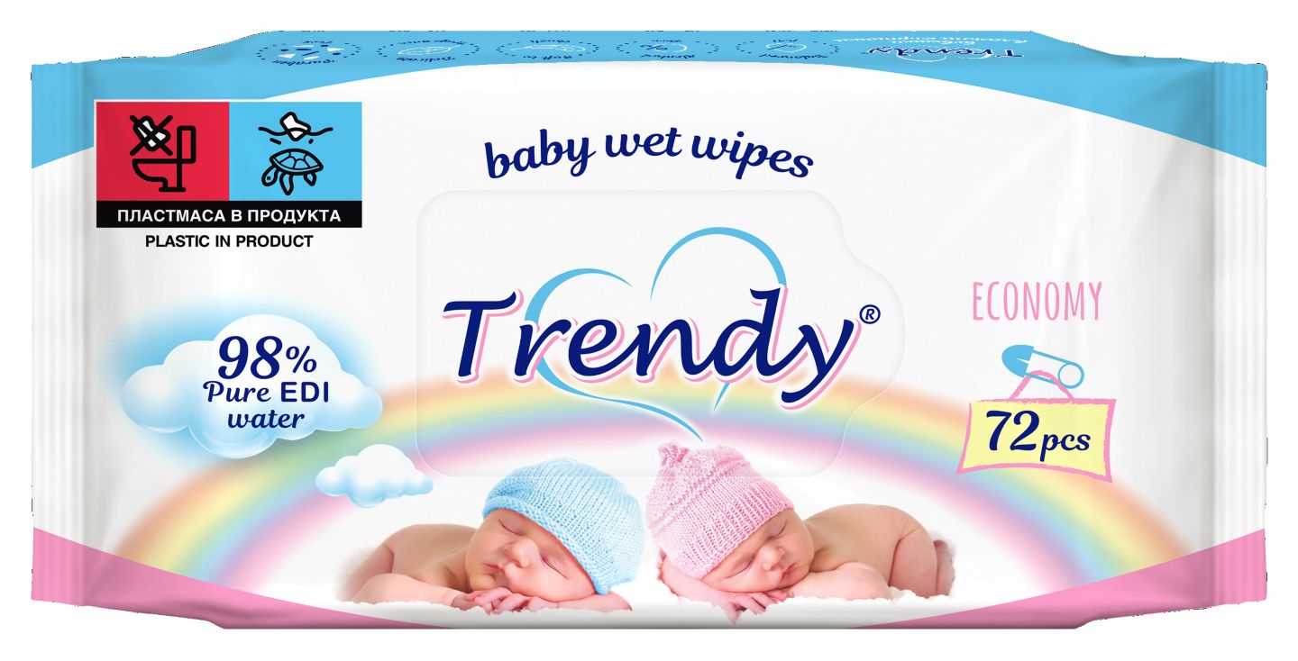 Изображение на Trendy Бебешки влажни кърпички
72 бр.