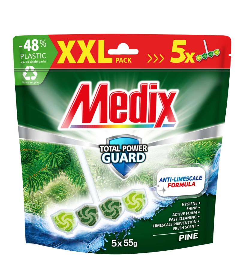 Изображение на MEDIX WC блокче
различни видове, 5 x 55 г