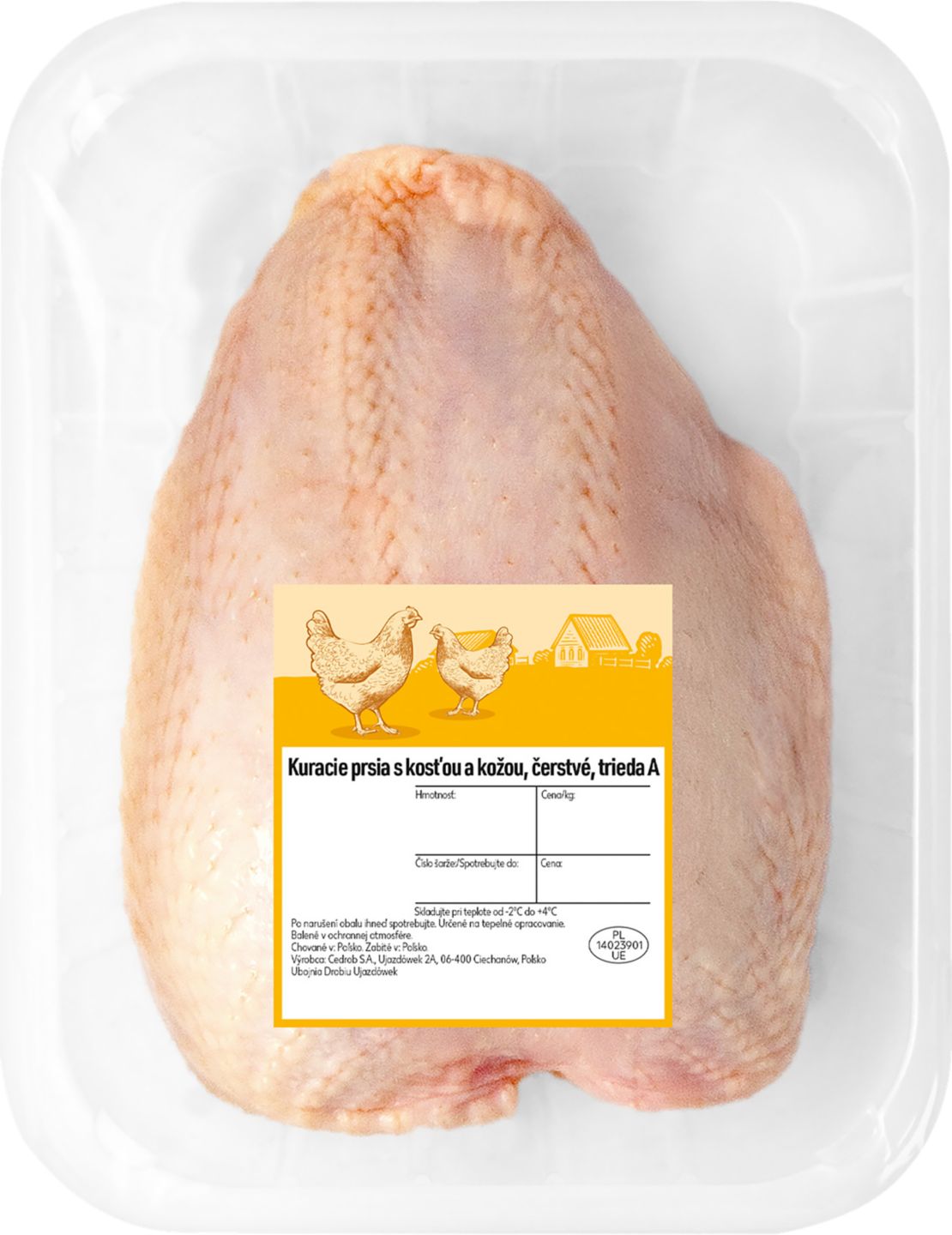 Kuracie prsia s kosťou a kožou