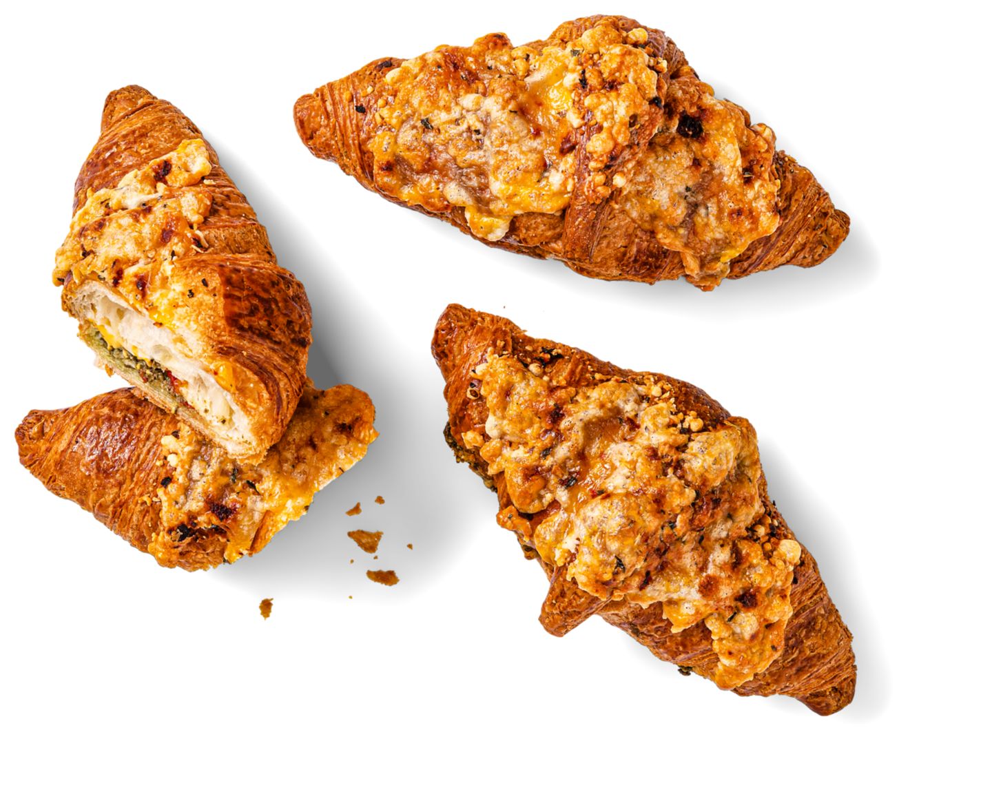 Croissant s mozzarellou a pestom