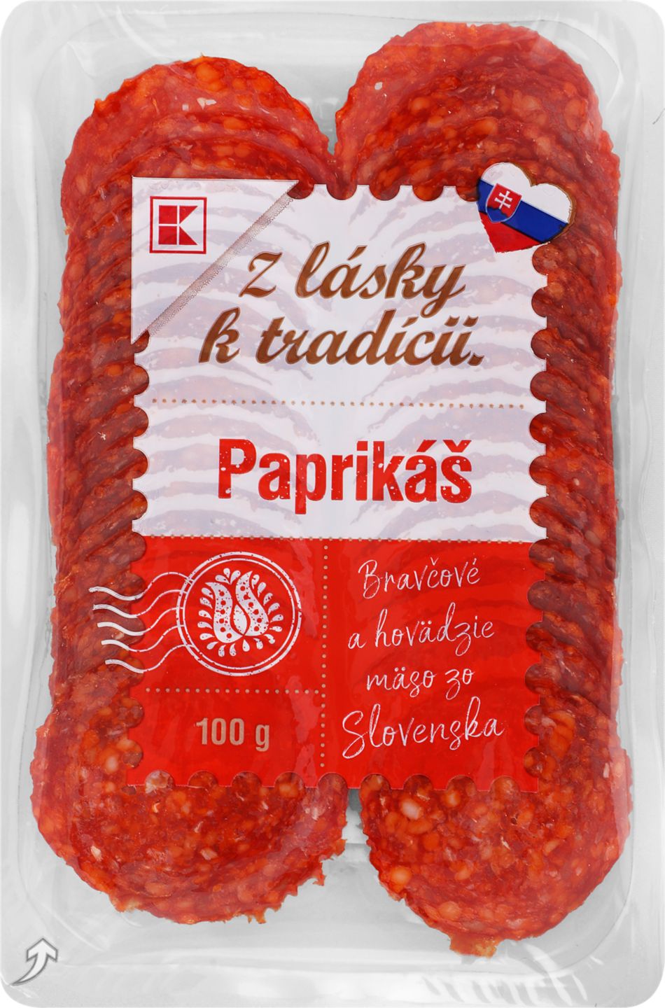 Z lásky k tradícii Papriková saláma
100 g