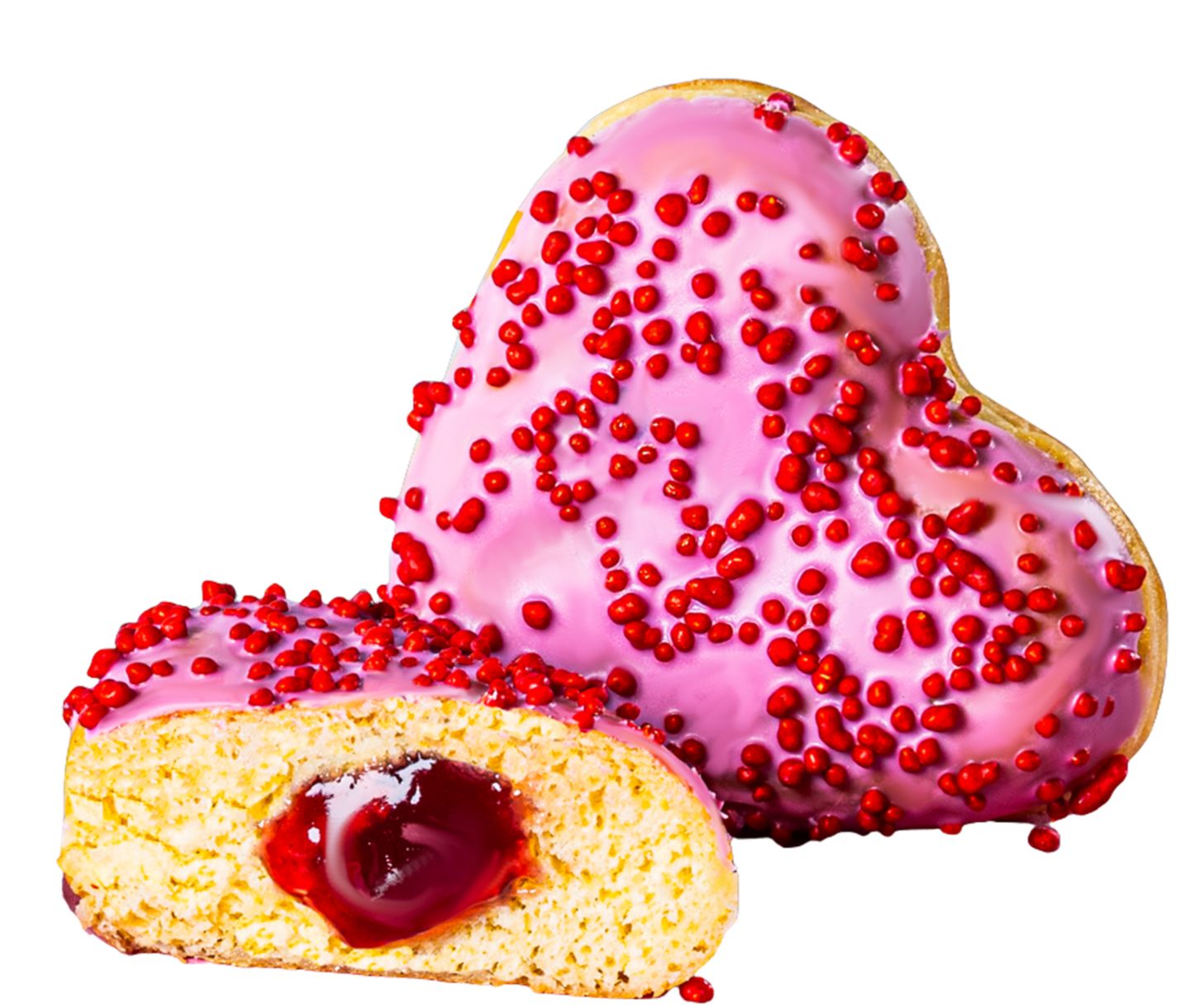 Изображение на Поничка сърце с малинов пълнеж