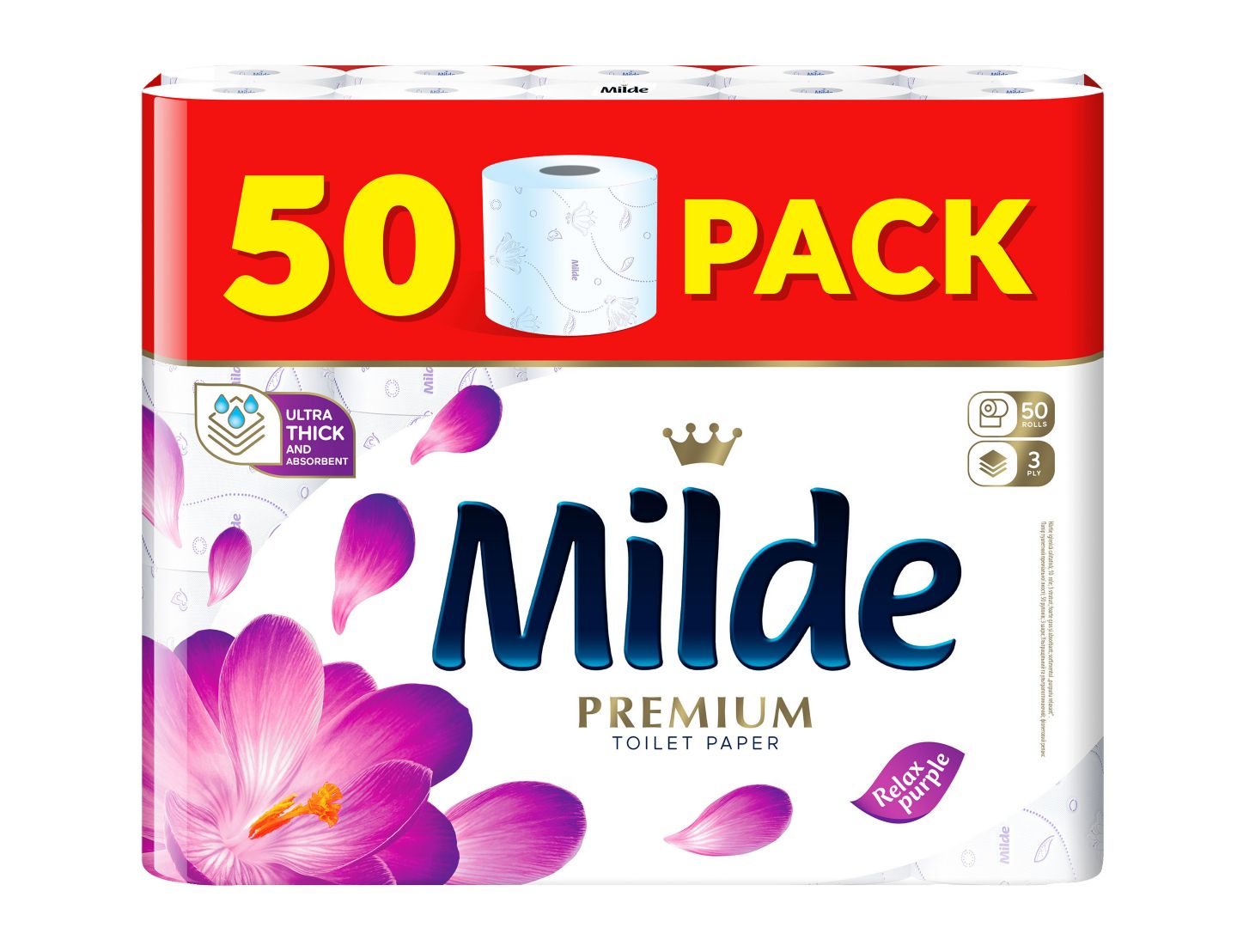 Изображение на MILDE Тоалетна хартия Relax Purple
трипластова