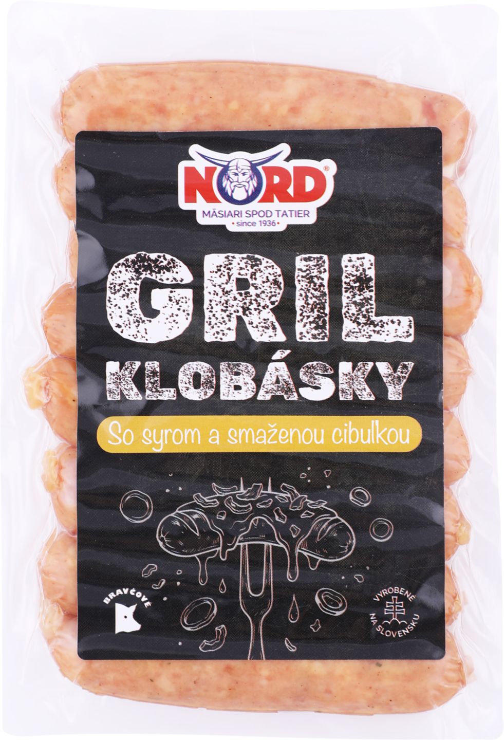 Gril klobásky so syr.a smaženou c.
250 g