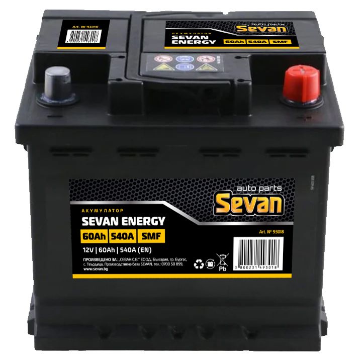 Изображение на SEVAN Акумулатор
60Ah, 540A, SMF
