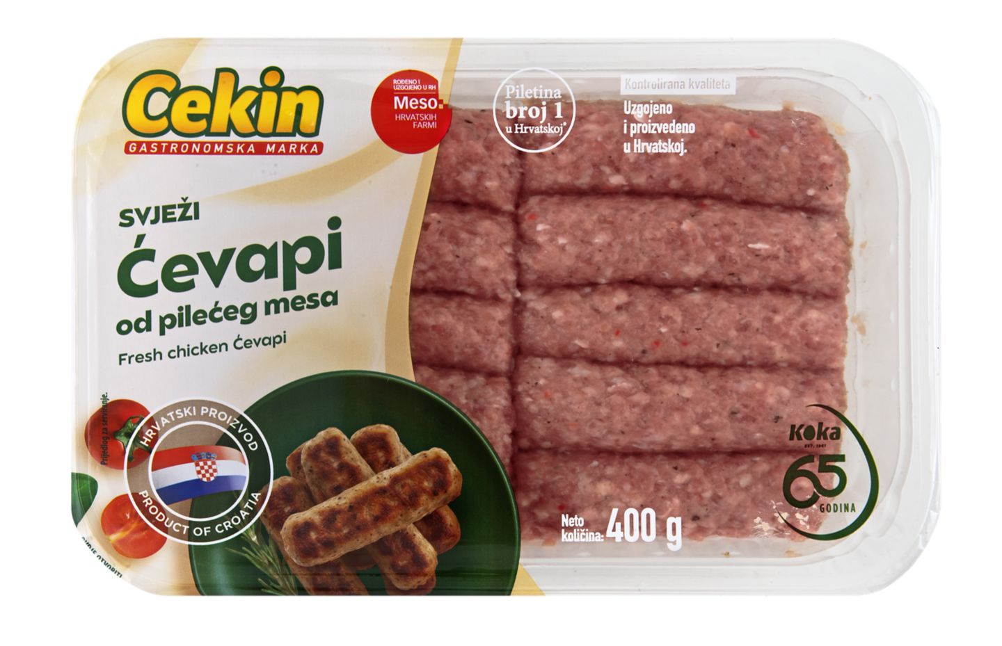 Cekin Pil. ćevapi i pljesk. 400g
MPC 09.05.2026.= 3,49€