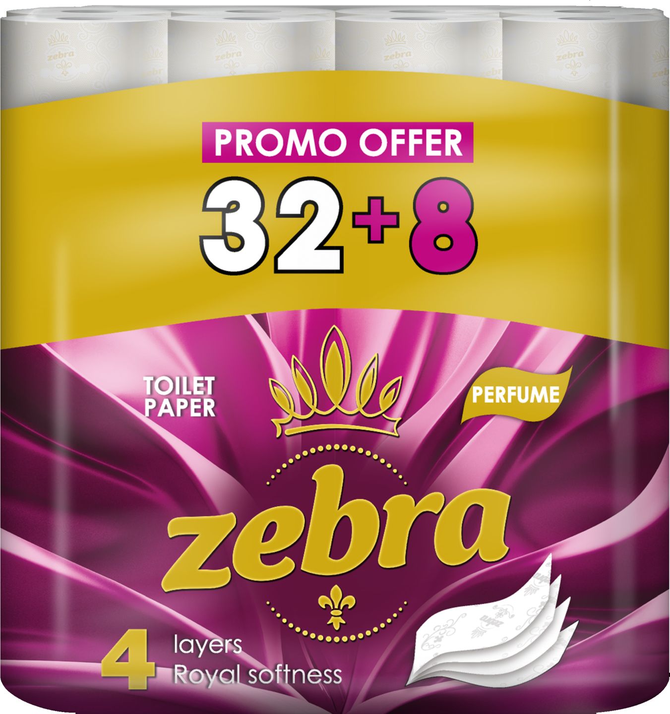 Изображение на ZEBRA Тоалетна хартия
четирипластова, 32+8бр.
