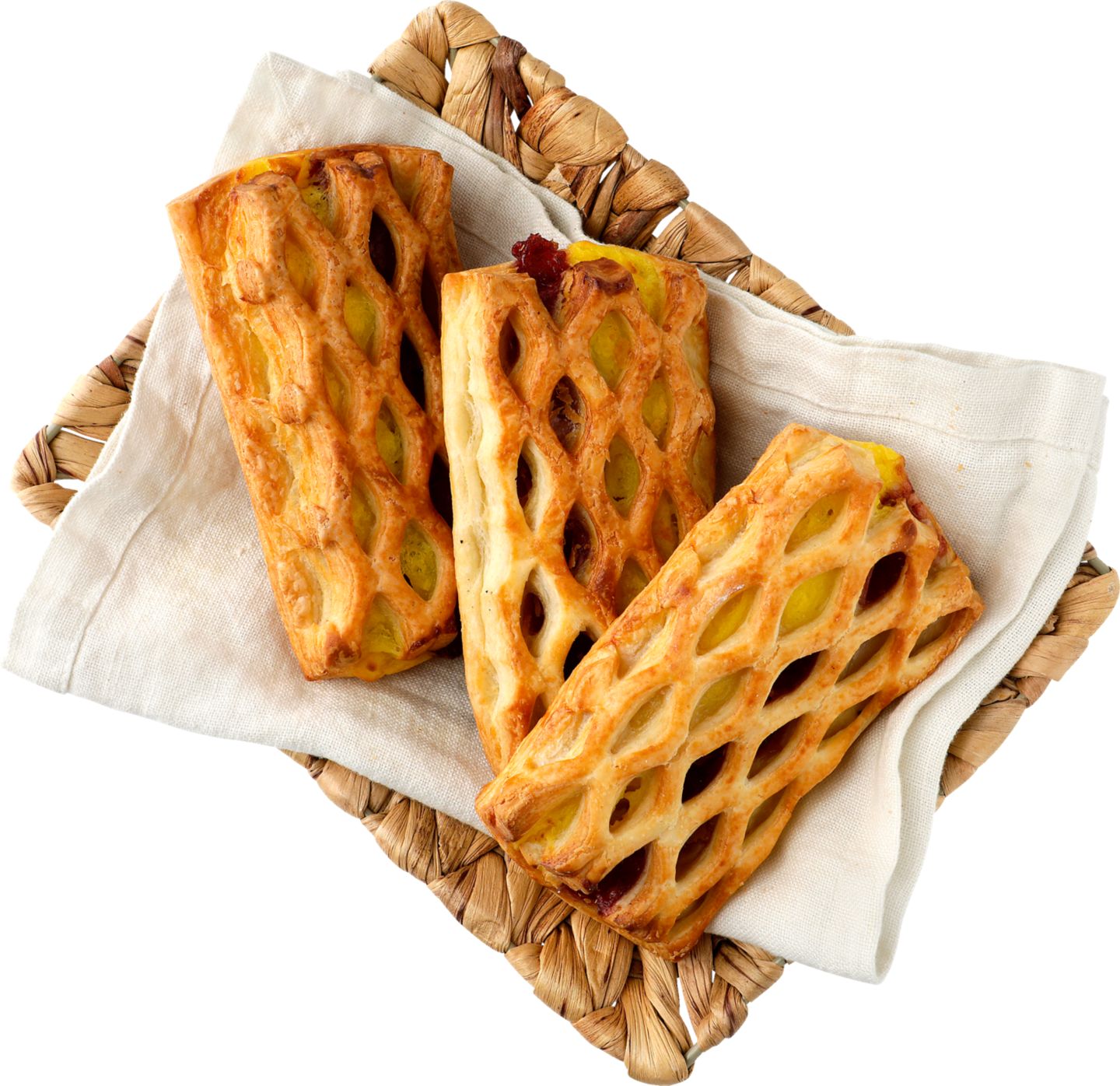 Mřížka pudink a jahody