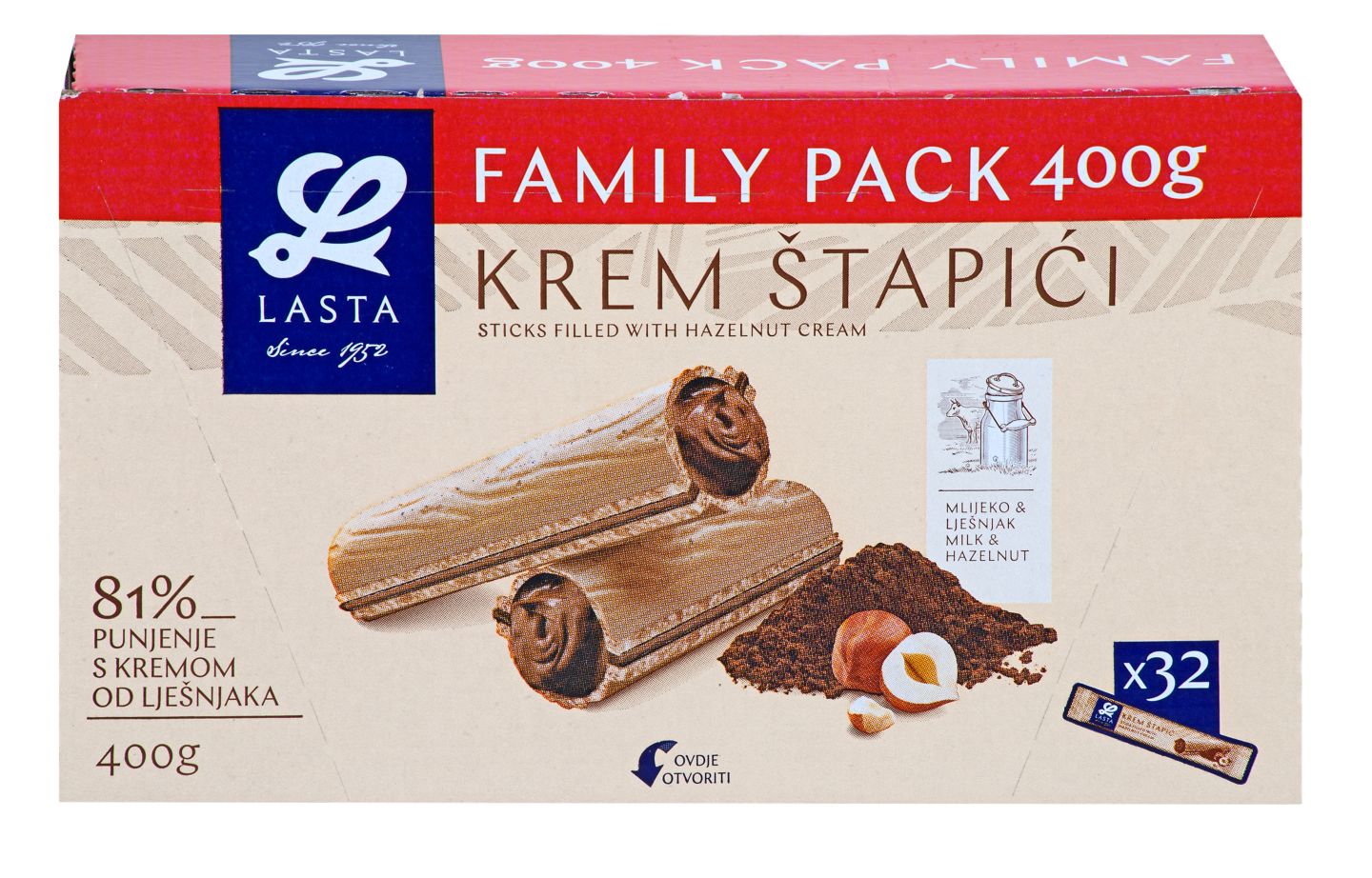 Lasta Krem štapići
MPC 05.09.2026=3,19€