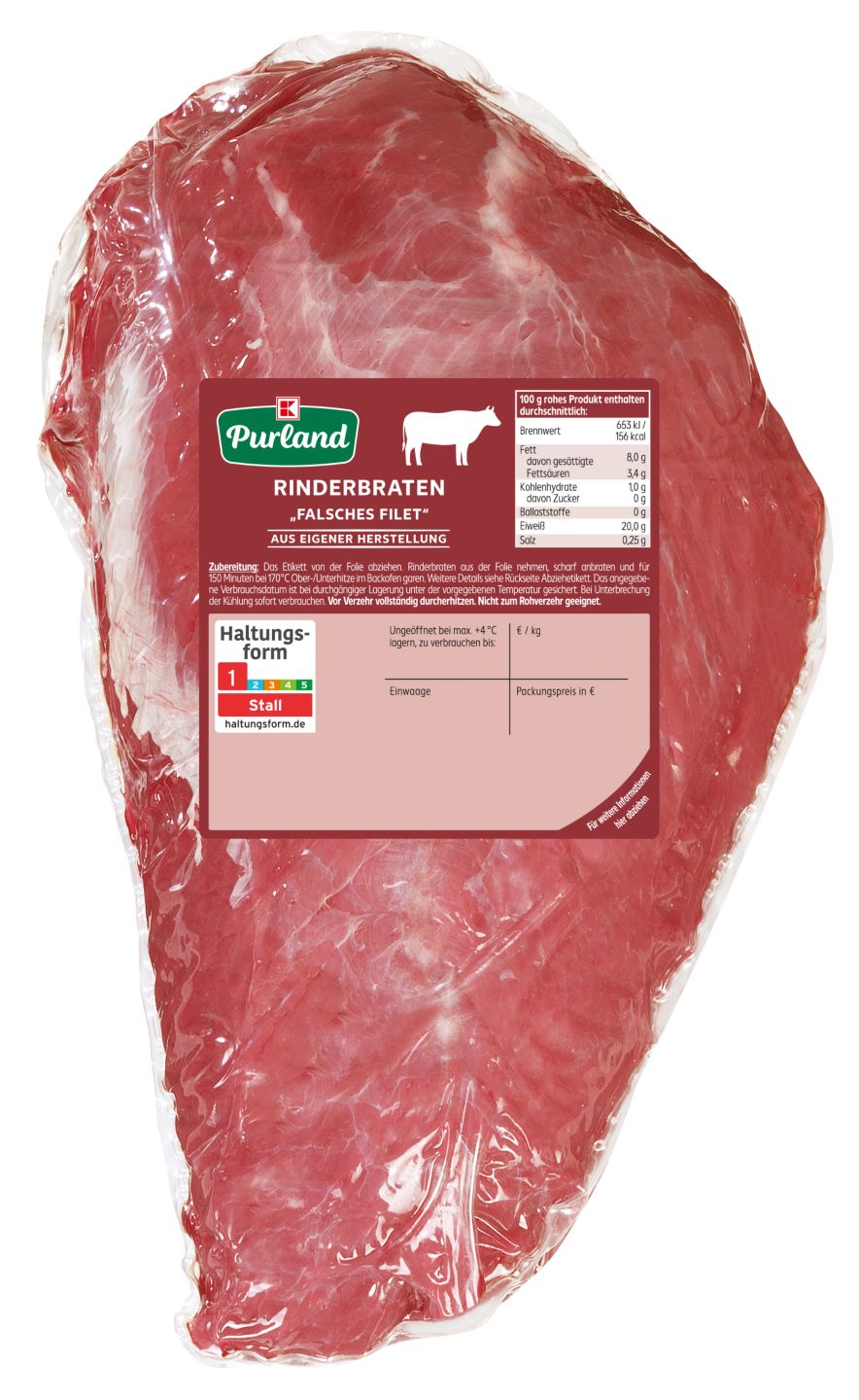 K-PURLAND Rinderbraten Falsches Filet Rinderbraten a.d. Schulter