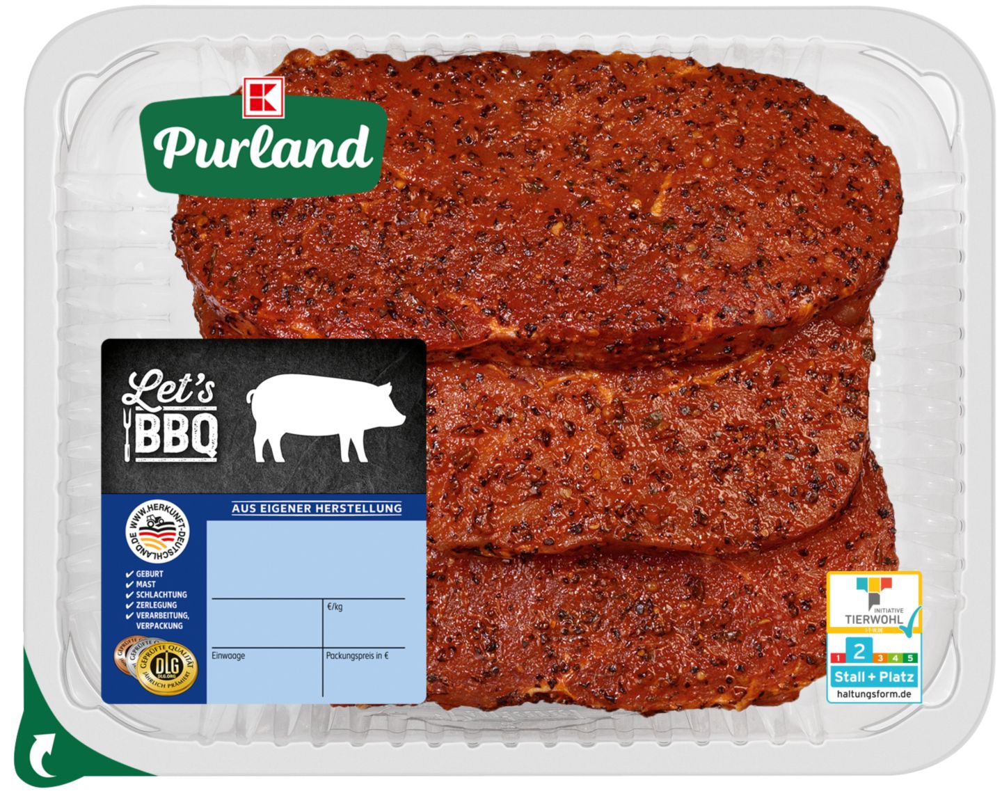 K-PURLAND Hüftsteak Pfeffer Style, vom Schwein, mariniert