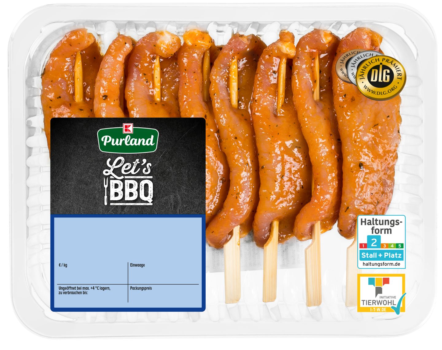 K-PURLAND Saté-Spieße vom Schweinerücken