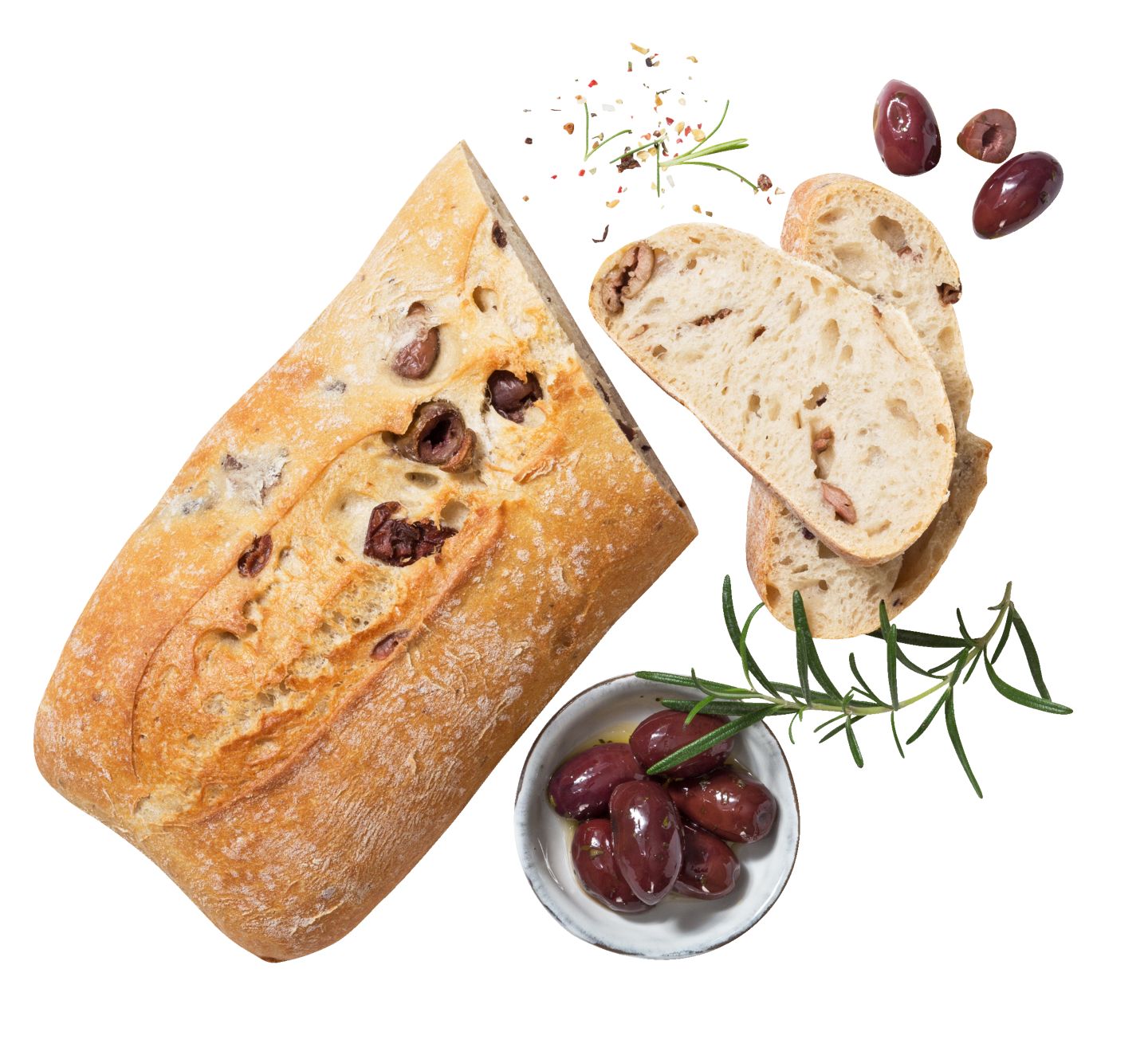 Ciabatta s černými olivami