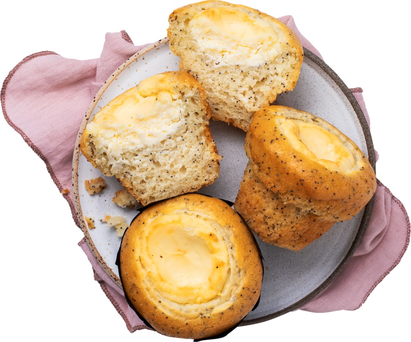 Muffin s citronovou příchutí , mákem a
čerstvým sýrem
