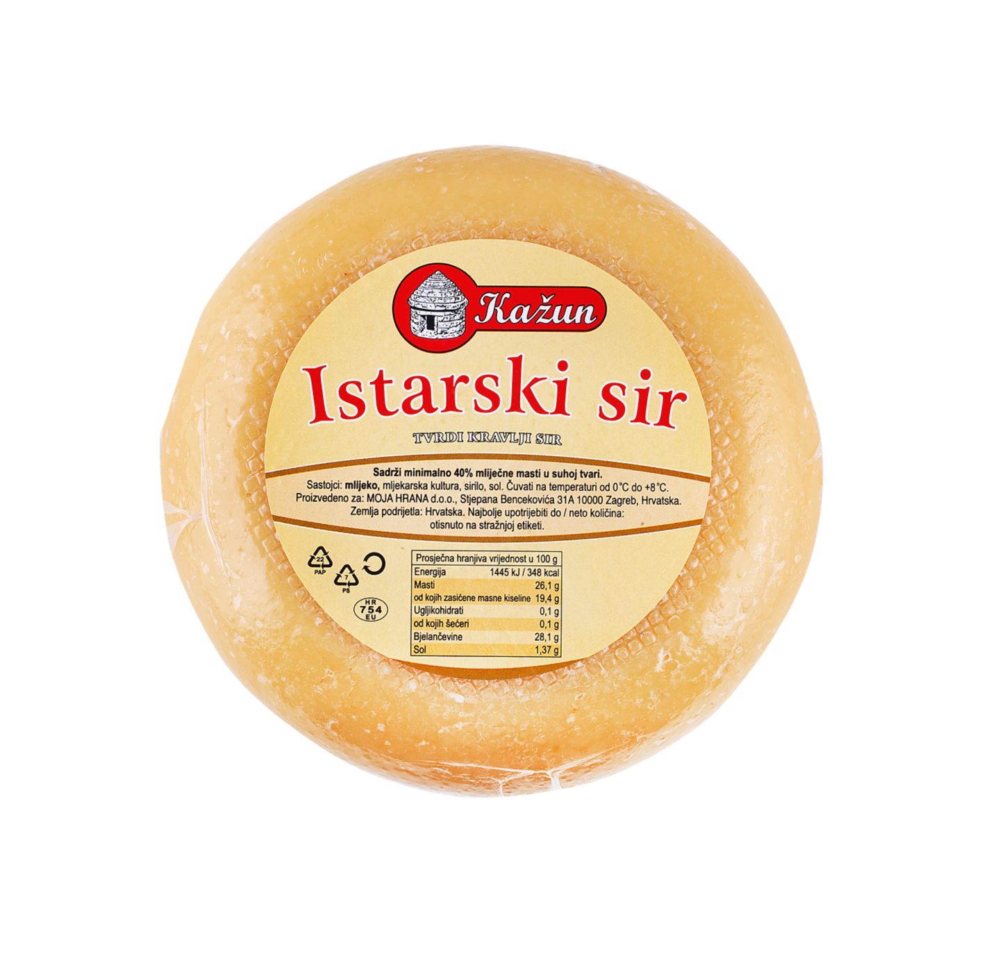 Kažun tvrdi sir
MPC 2.5.2025=16,9€