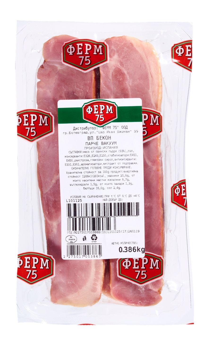 Изображение на ФЕРМ 75 Бекон
опаковка около 400 г