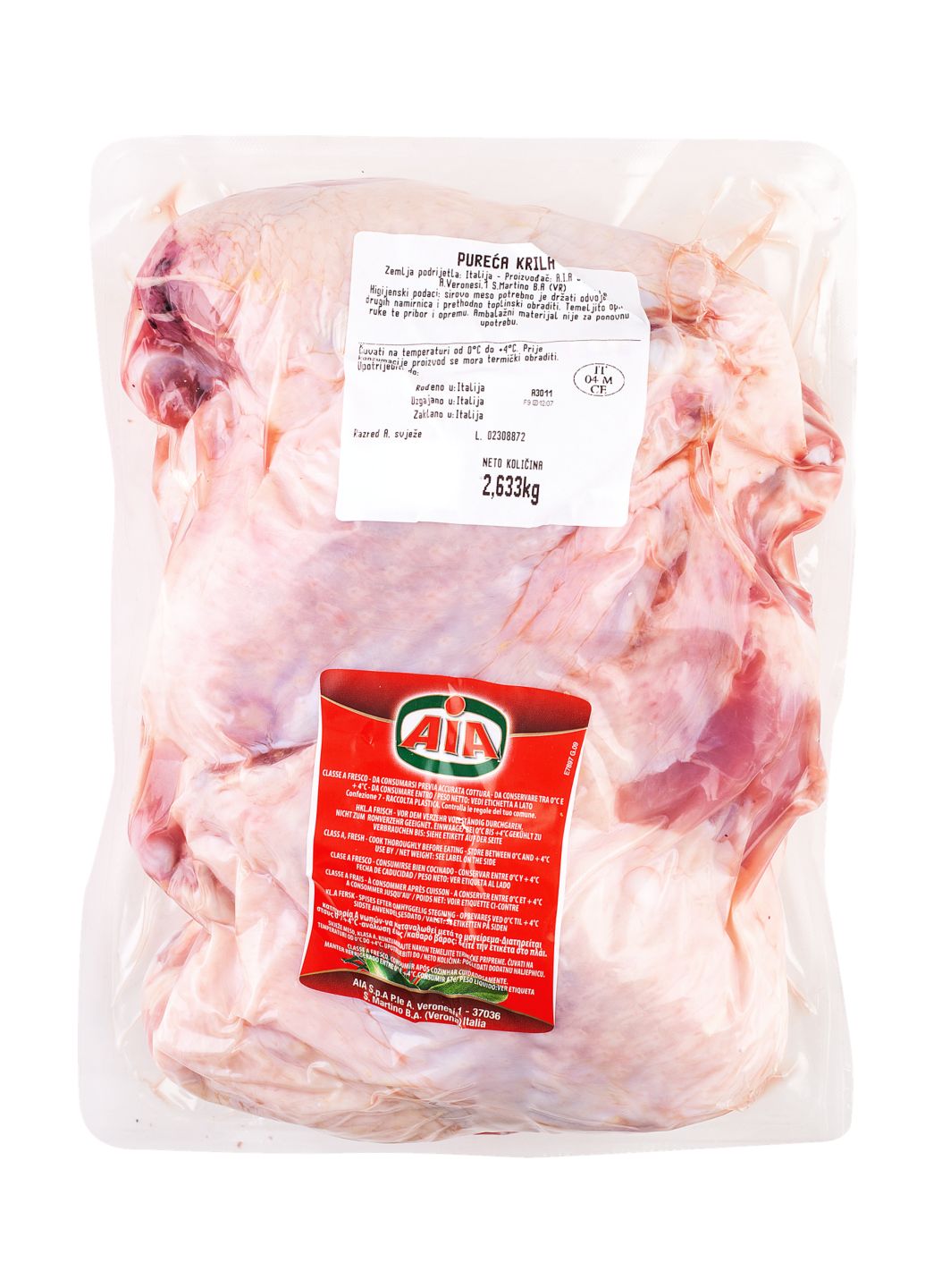 AiA Pureća Krila cca 2,7 kg
MPC 2.5.2025=2,19€
