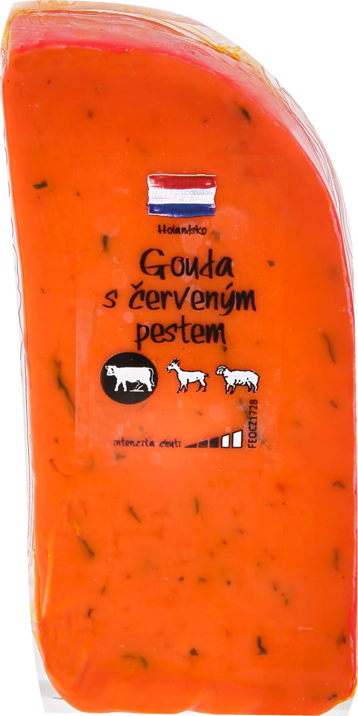 Gouda s pestem Červená/zelená
polotvrdý