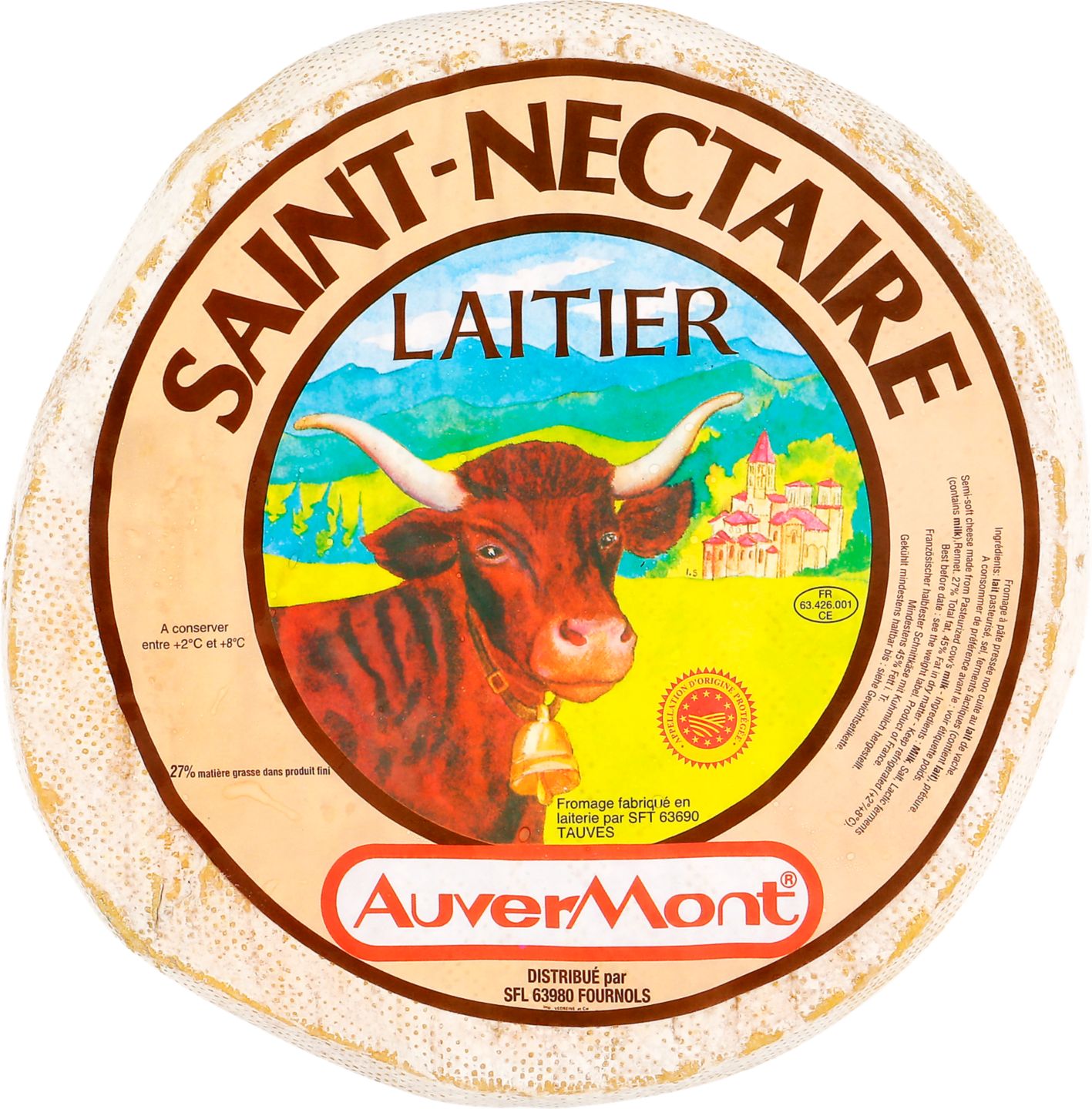 Saint-Nectaire sýr s plísní na povrchu