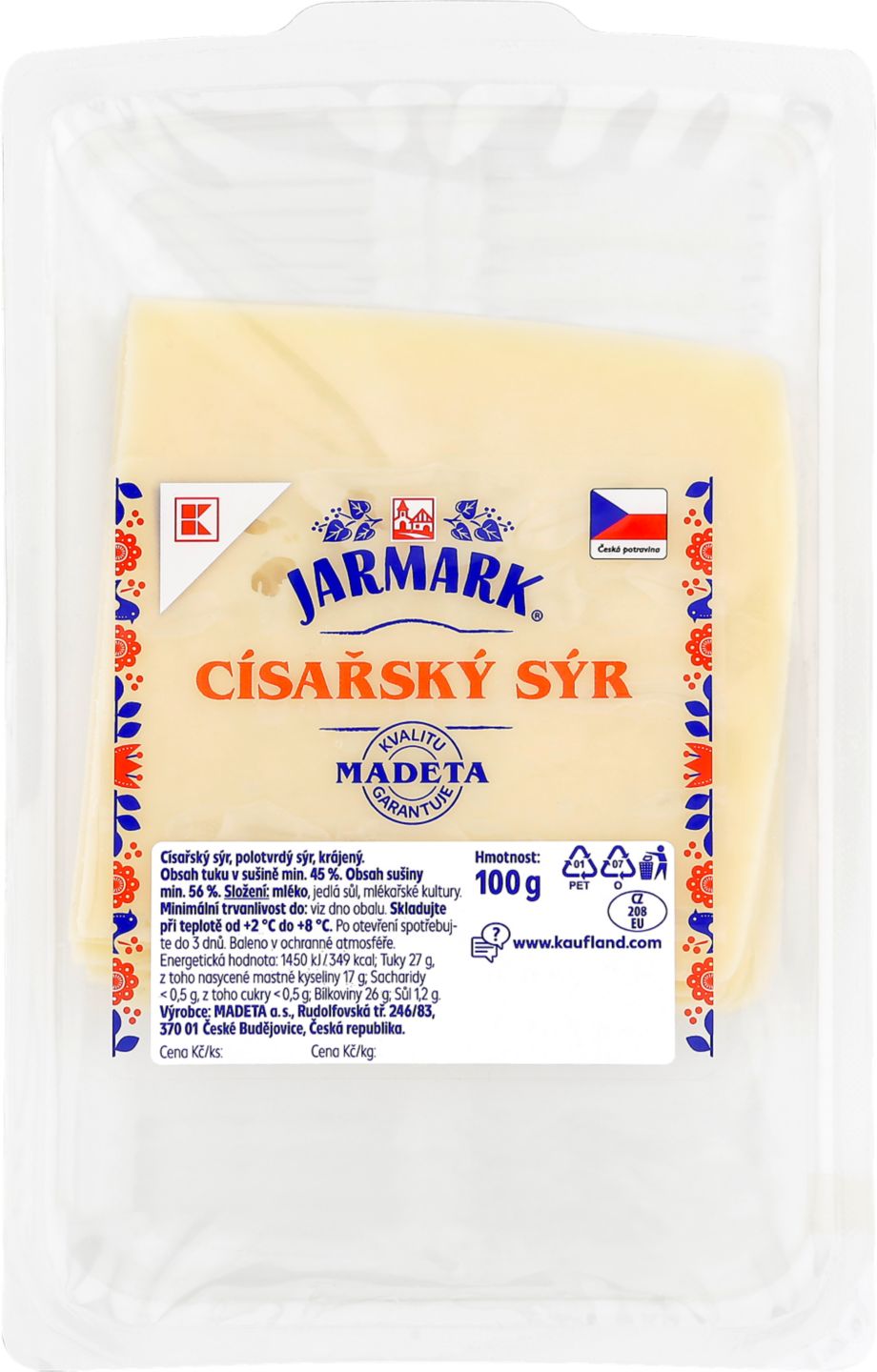 K-Jarmark Císařský sýr
plátky