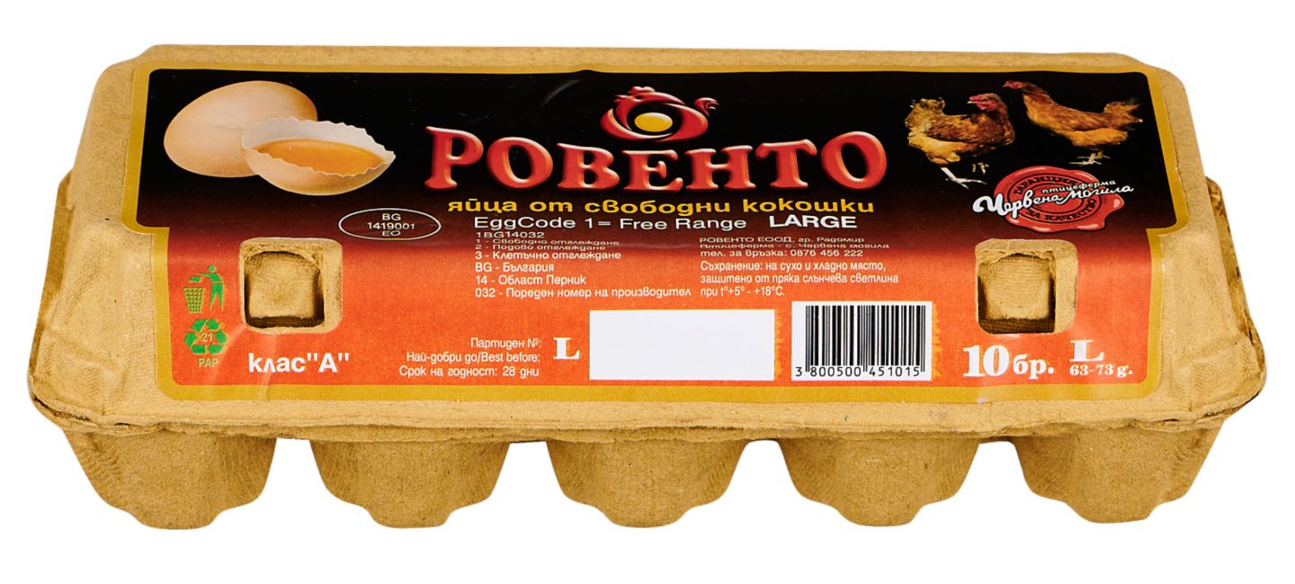 Изображение на РОВЕНТО Яйца от свободни кокошки
размер L