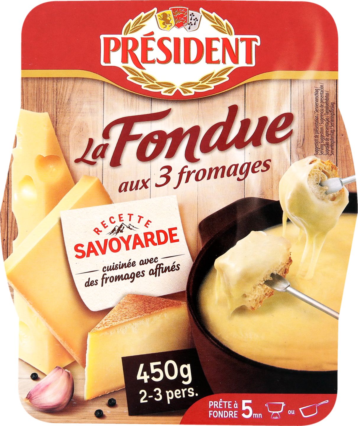 Président La Fondue
ze 3 druhů sýrů