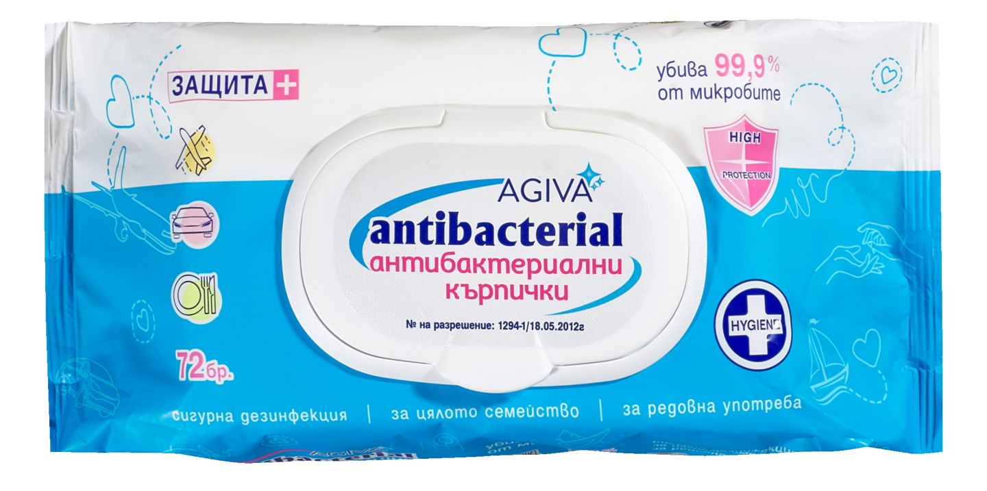 Изображение на Agiva Антибактериални мокри
кърпички