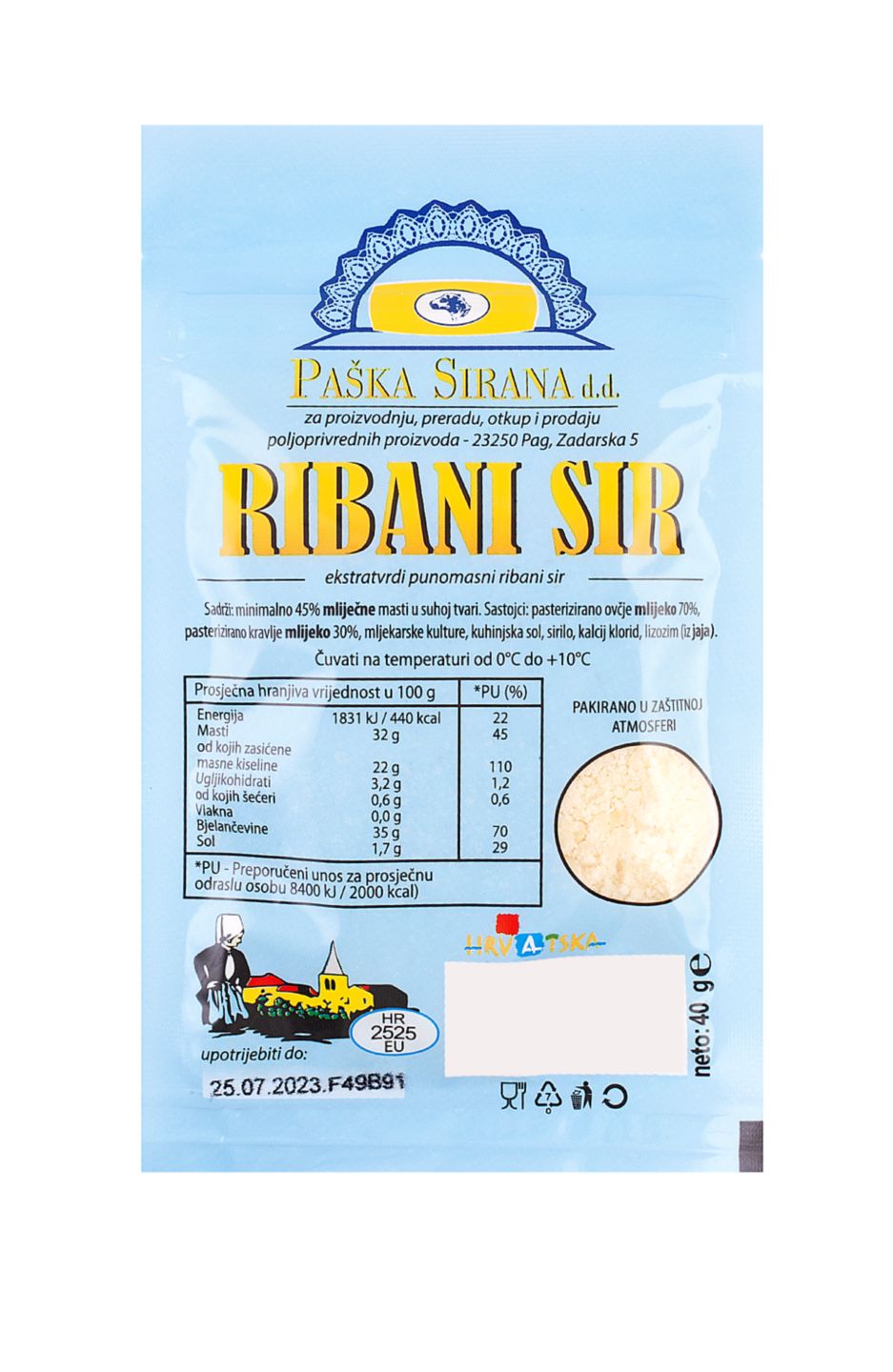 Paška sirana Ribani sir 40 g
MPC 2.5.2025=0,93€