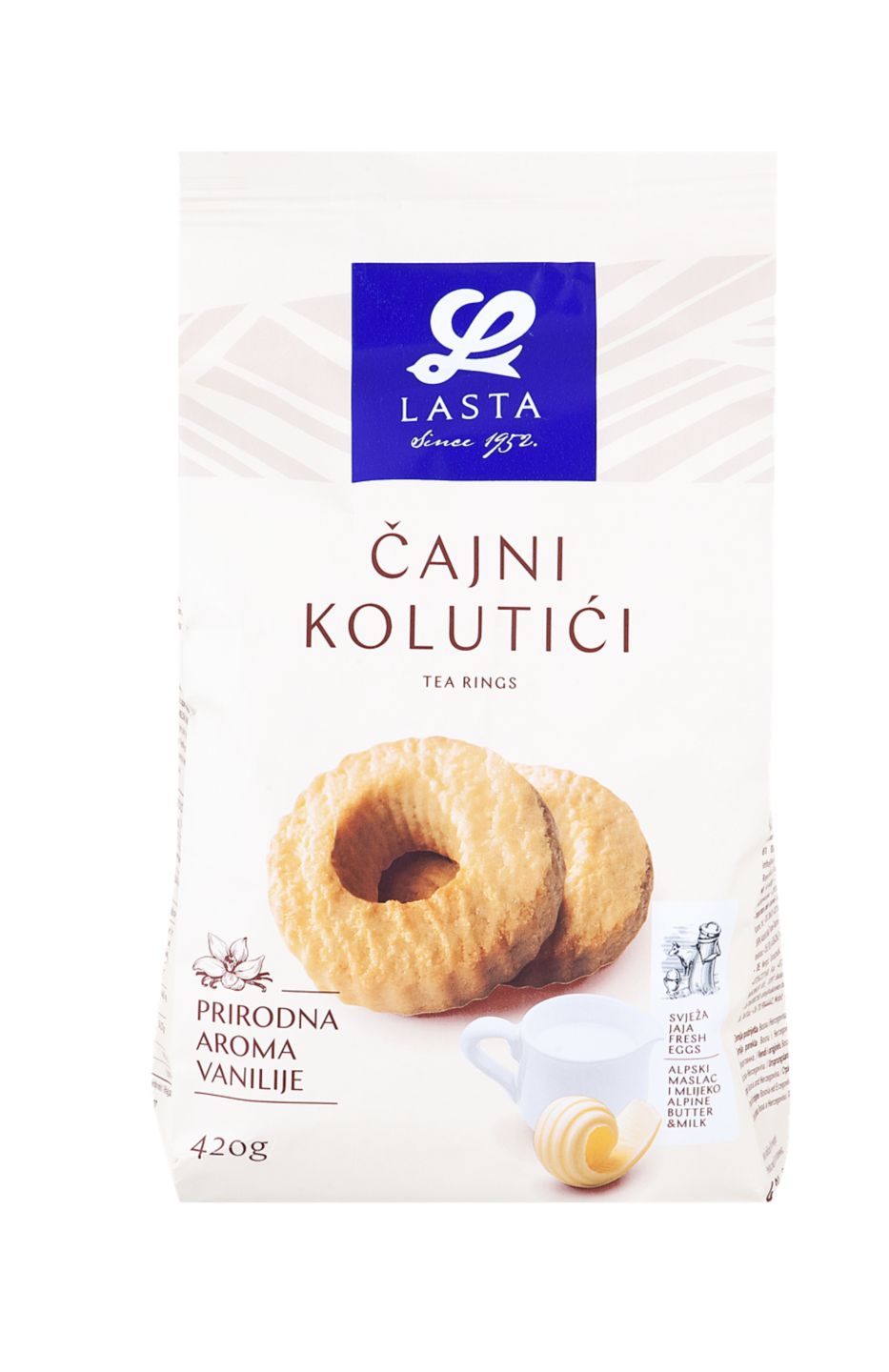 Lasta Čajni kolutići
MPC 2.5.2025=2,39€