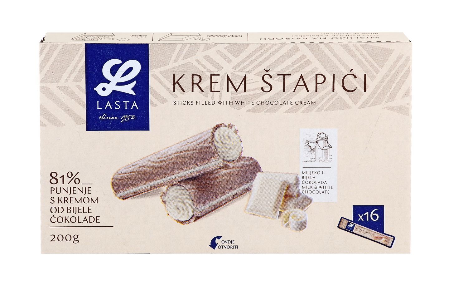 Lasta Krem štapići
MPC 2.5.2025=1,99€