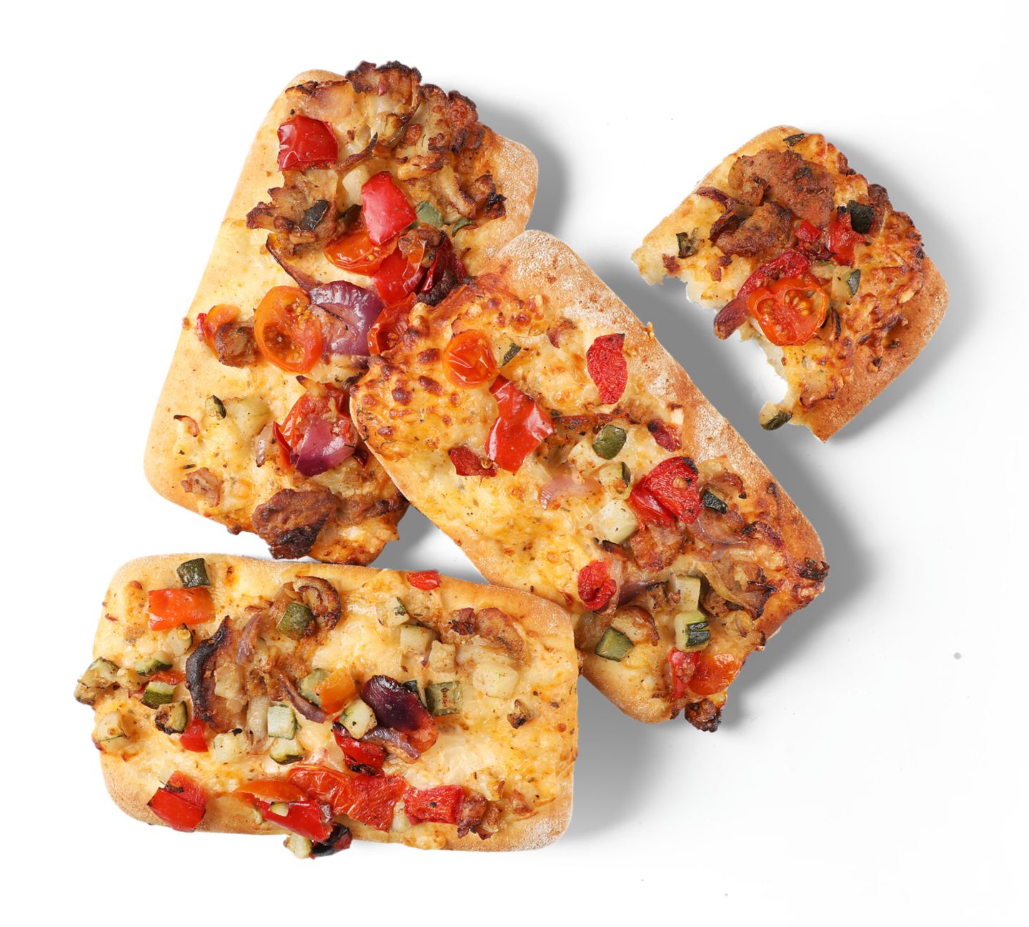 Pizza snack s kuracím mäsom a zeleninou