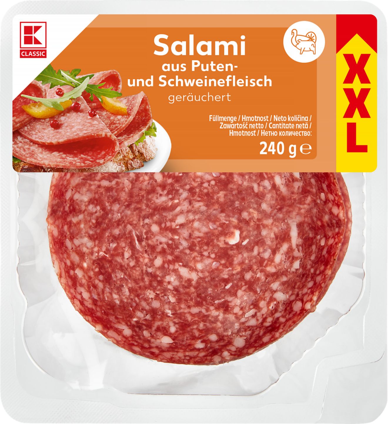 K-Classic Salám XXL
z krůtího a vepřového masa