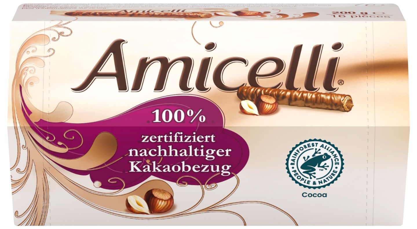 AMICELLI Waffelröllchen RITTER SPORT Schokowürfel
