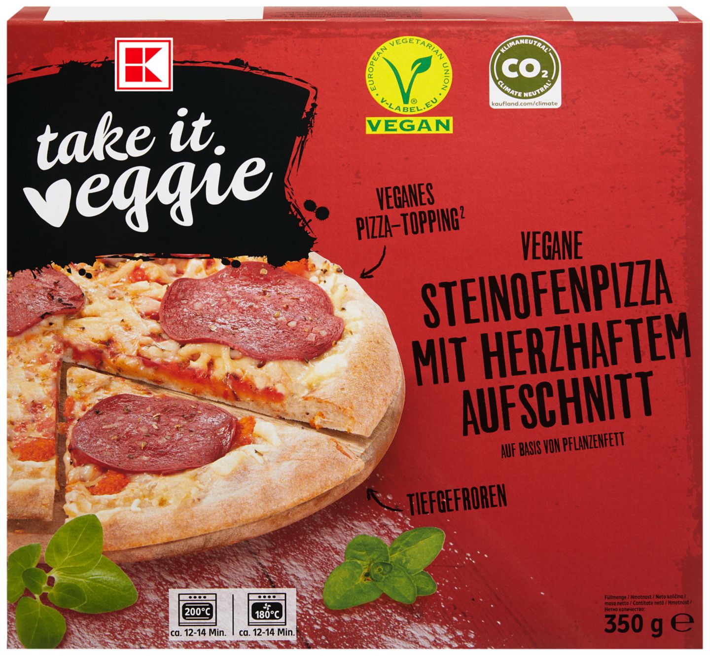 K-Take it veggie Pizza s pikantným nárezom