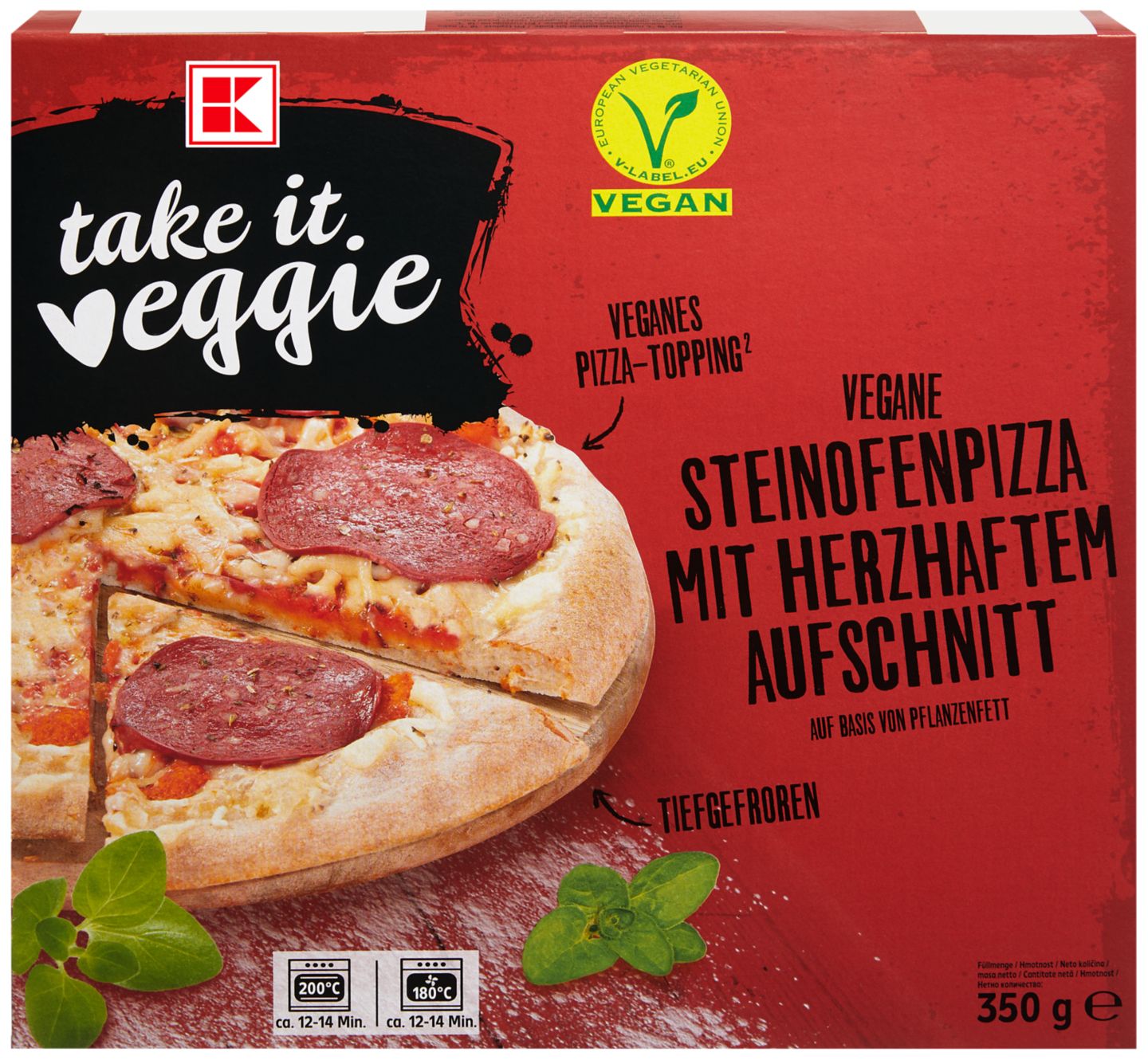 K-Take it veggie Pizza s pikantným nárezom