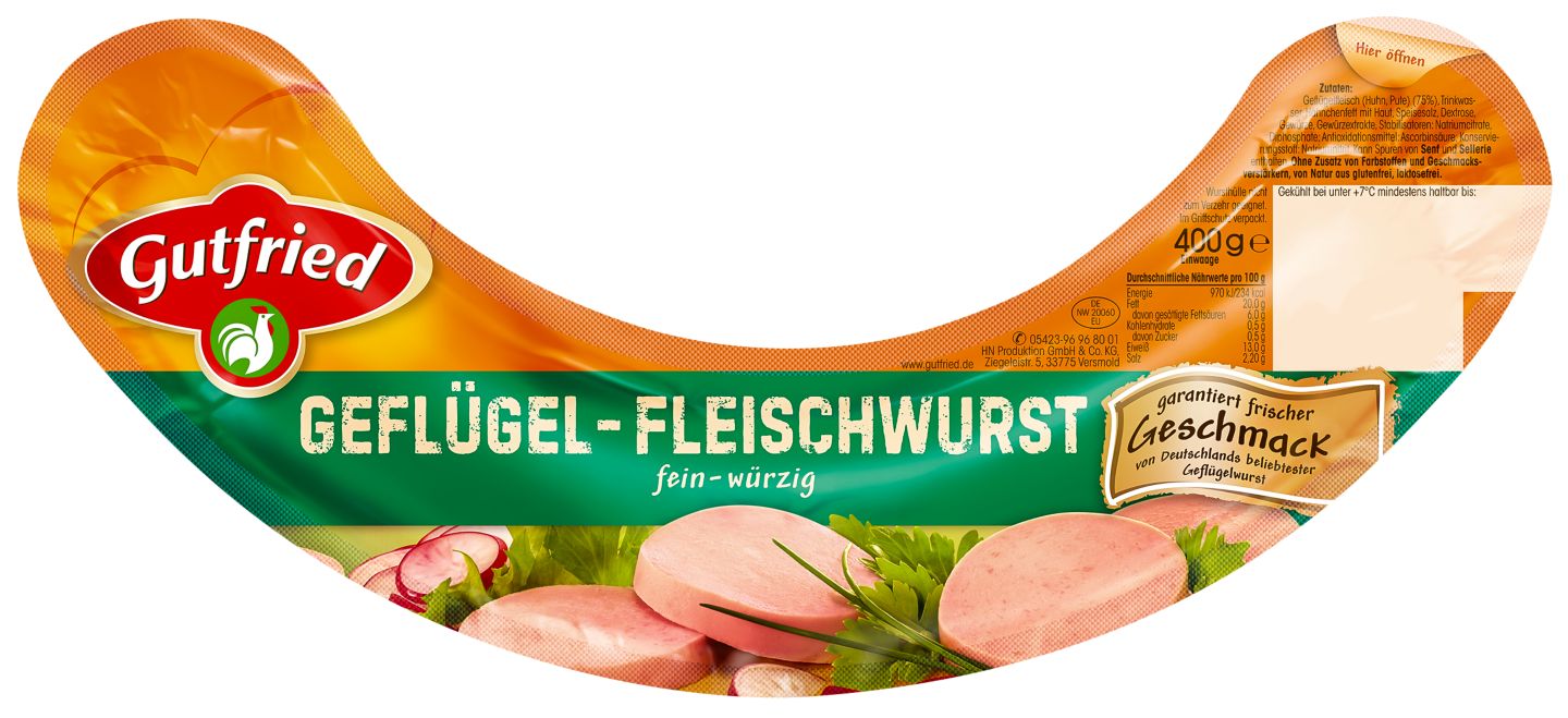 GUTFRIED Geflügel- oder Hähnchen- Fleischwurst
