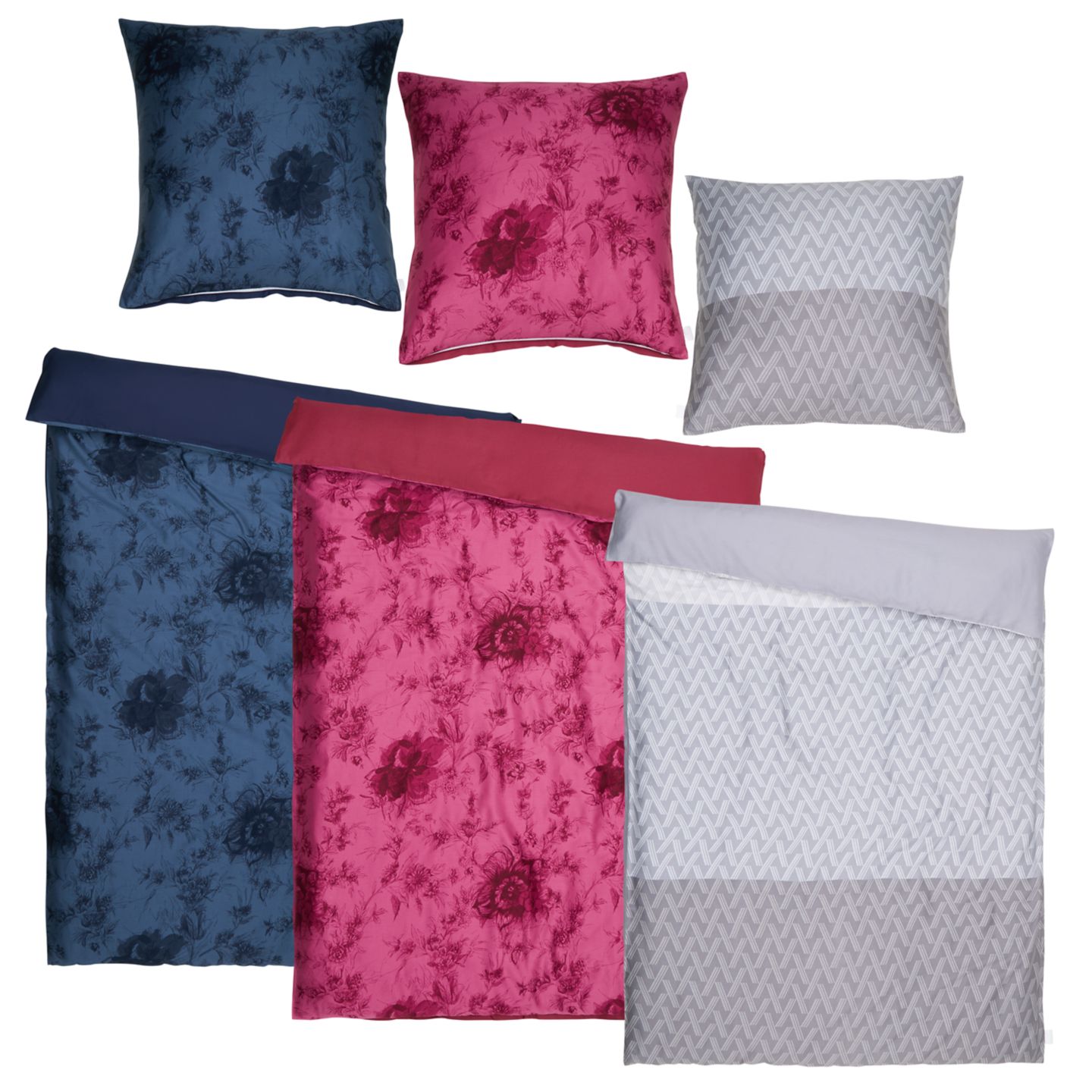 LOOKS Mako-Satin-Bettwäsche-Set ca. 155 x 220 cm