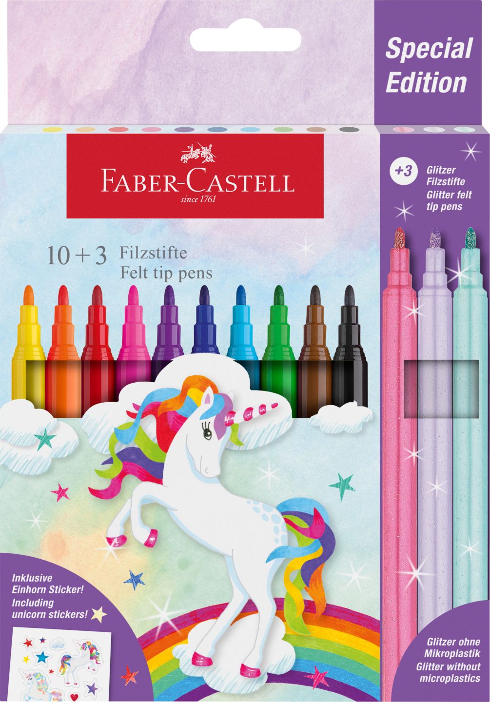 FABER-CASTELL Filzstifte-Set »Einhorn« Special Edition Glitzer
