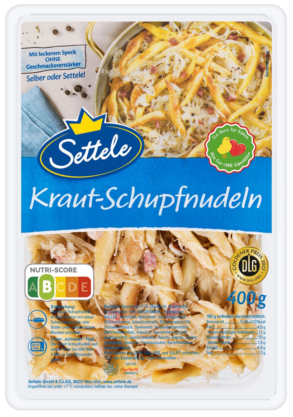SETTELE Kraut-Schupfnudeln oder Kässpätzle
