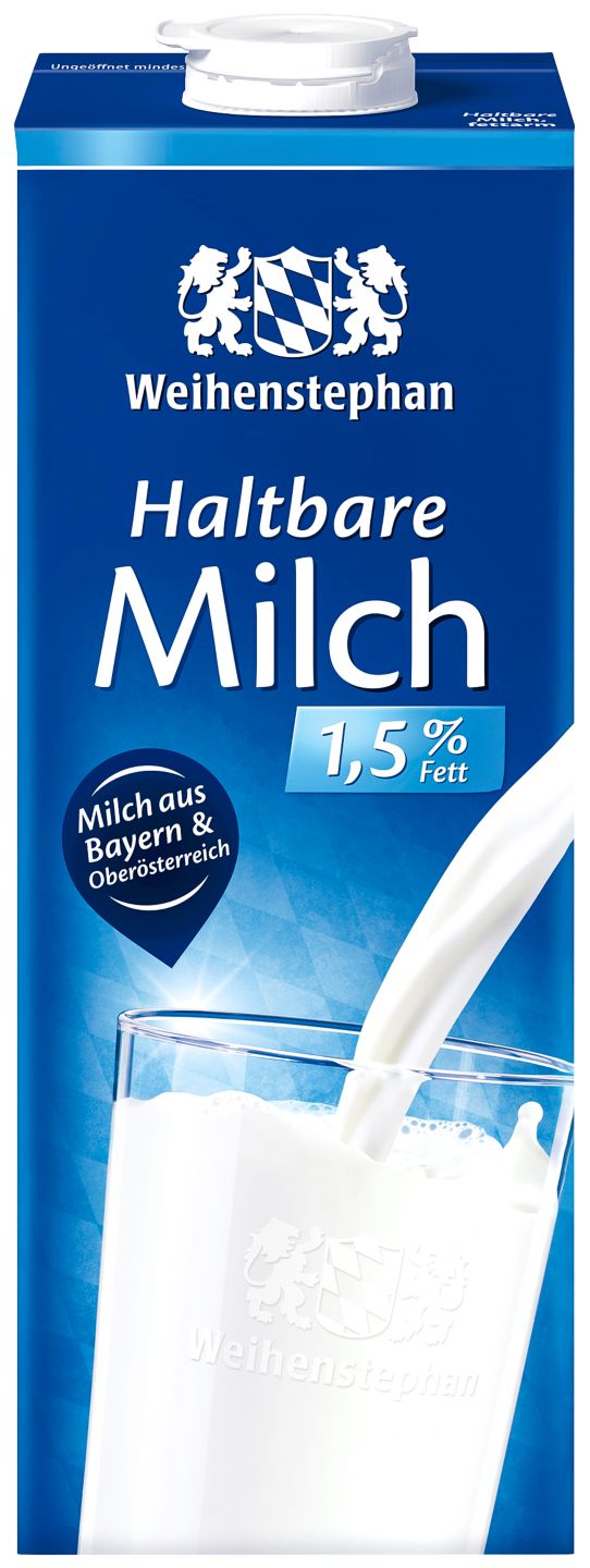 WEIHENSTEPHAN Haltbare Milch 1,5 % Fett