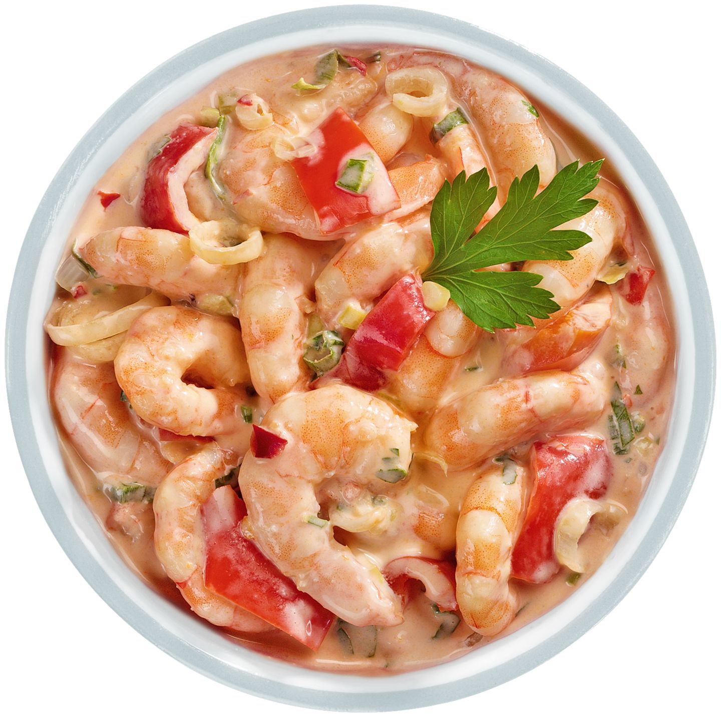 Garnelensalat Kokos-Paprika,Curry-Maracuja oder Pesto Genovese