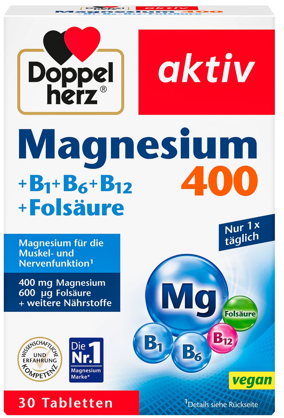 DOPPELHERZ Magnesium 400 Tabletten 