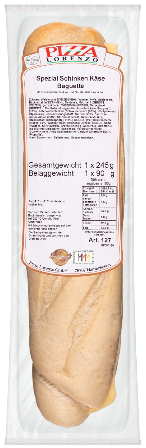 PIZZA LORENZO Belegtes Baguette