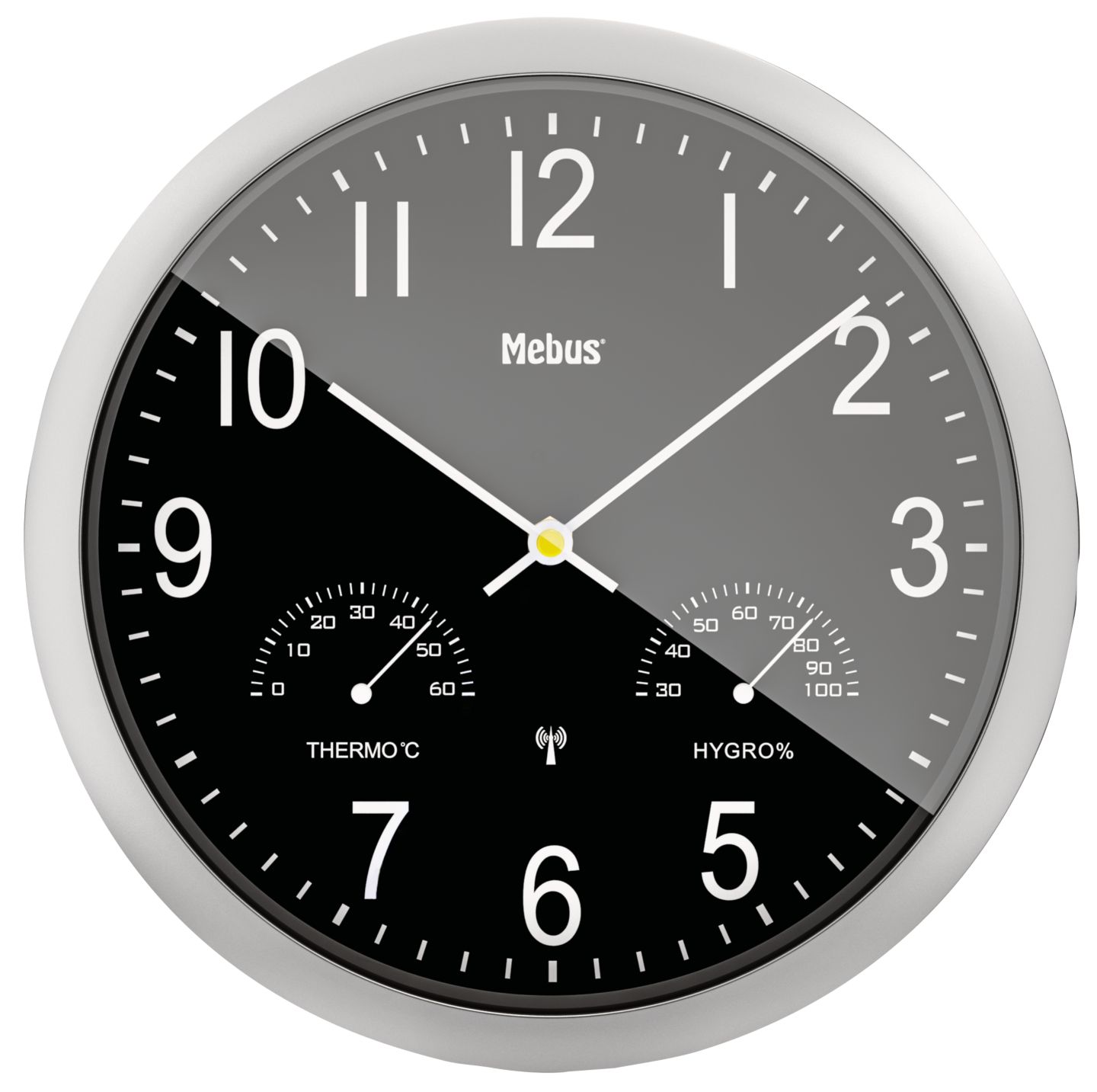MEBUS Nástěnné hodiny
s teploměrem a vlhkoměrem