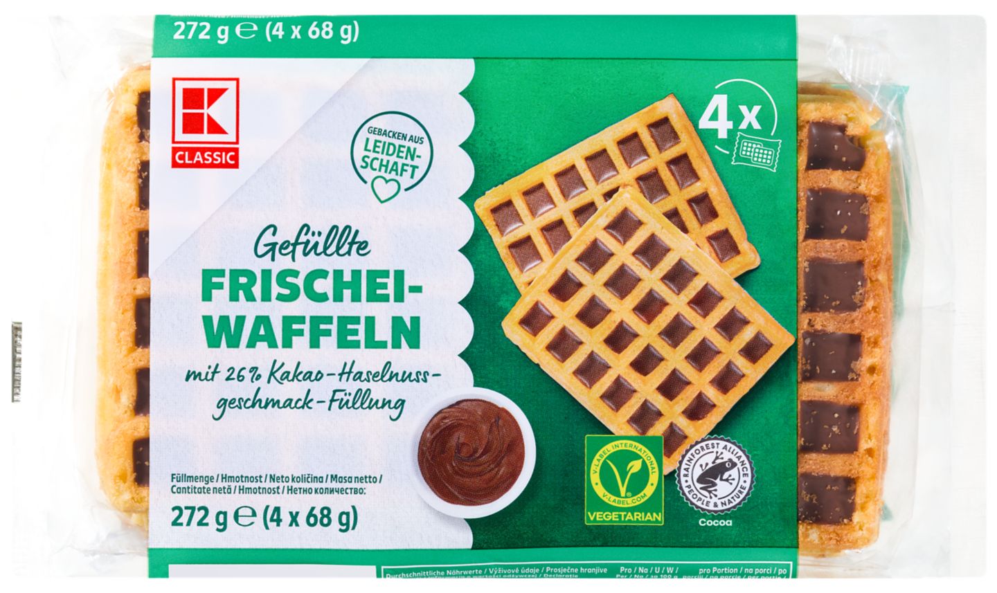 K-Classic Plněné čerstvé vafle
lískooříšková náplň