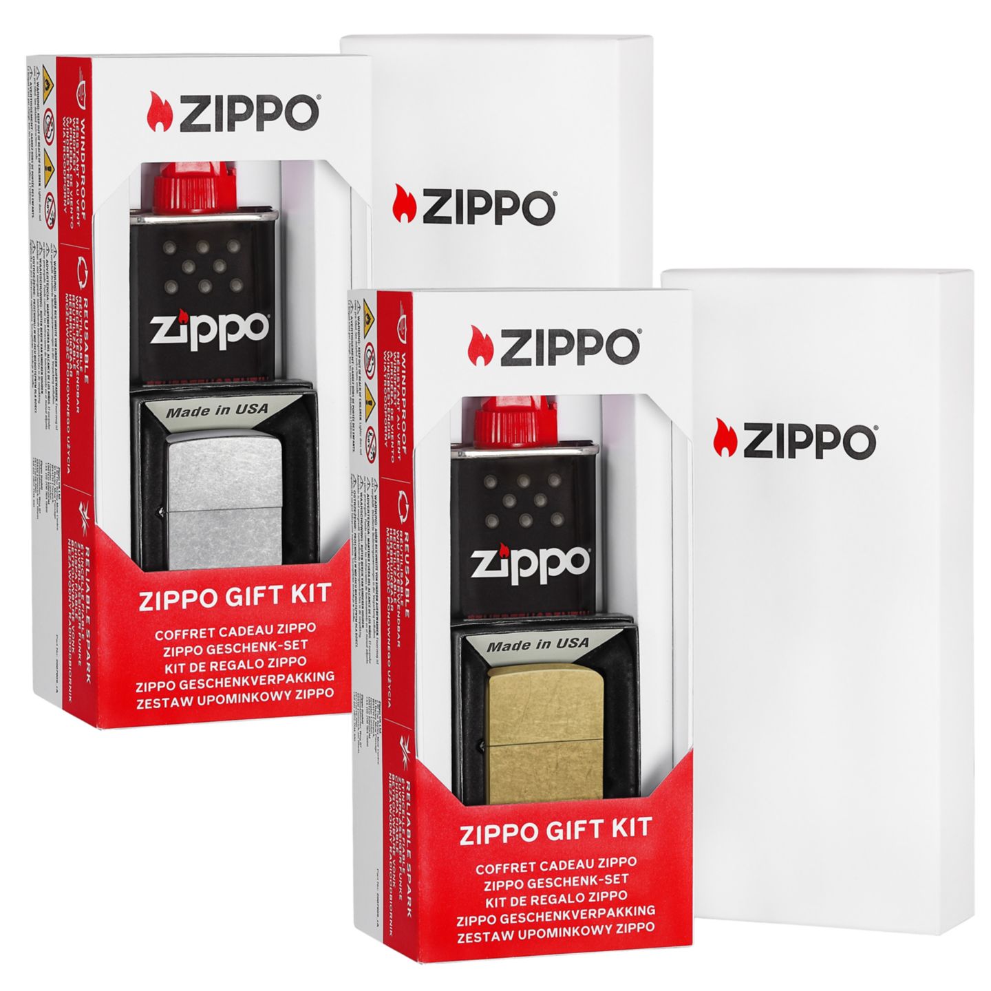 ZIPPO Feuerzeug-Set »Chrome/Brass«