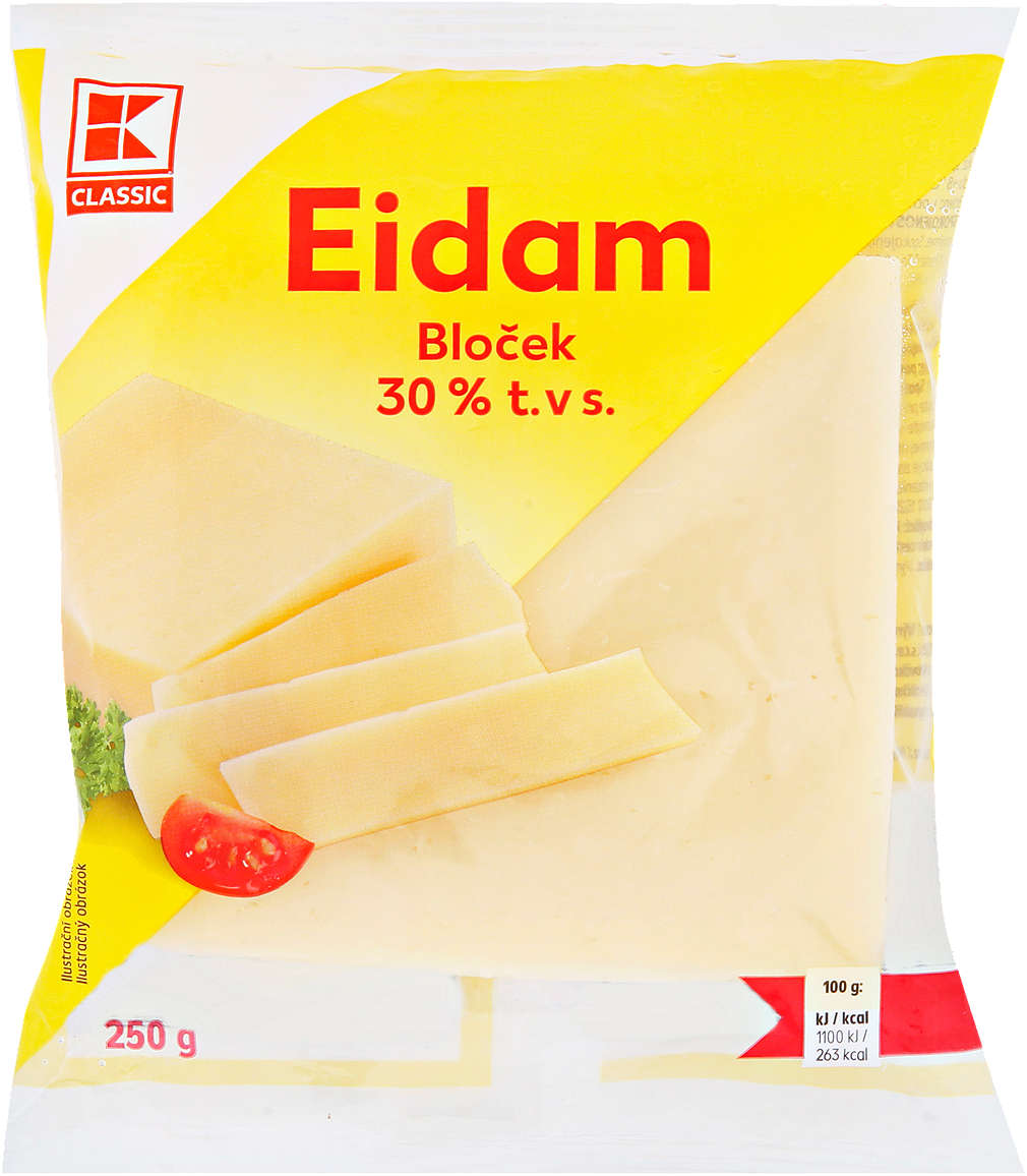 Zobrazit nabídku K-CLASSIC Eidam polotvrdý sýr/bloček