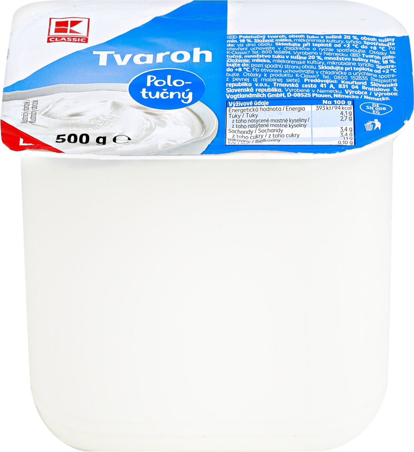 K-Classic Tvaroh
polotučný