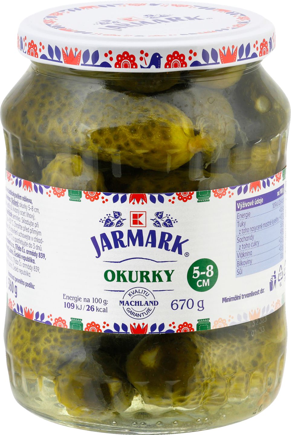 K-Jarmark Okurky 5-8 cm
ve sladkokyselém nálevu